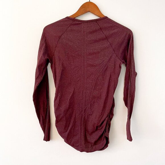 Athleta Women's Speedlight GlowTop in Burgundy, Size Medium - Picture 3 of 5